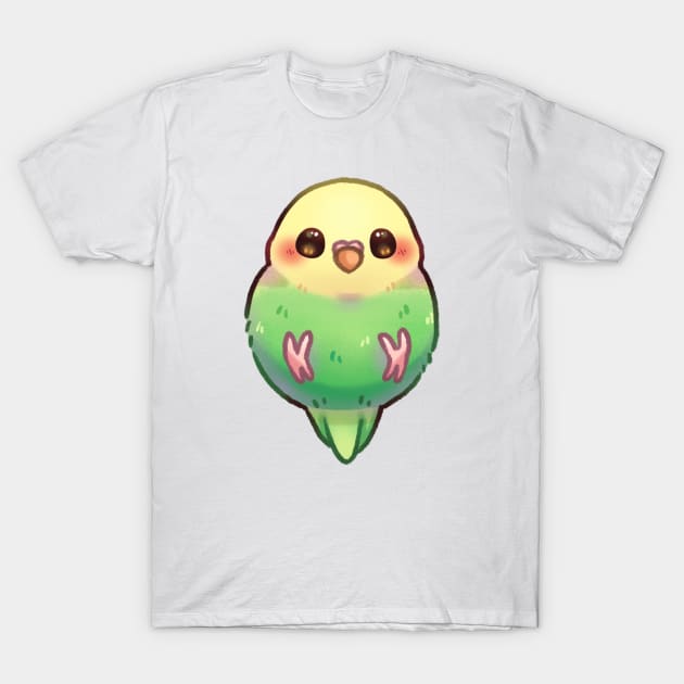 Green Parakeet T-Shirt by Riacchie Illustrations